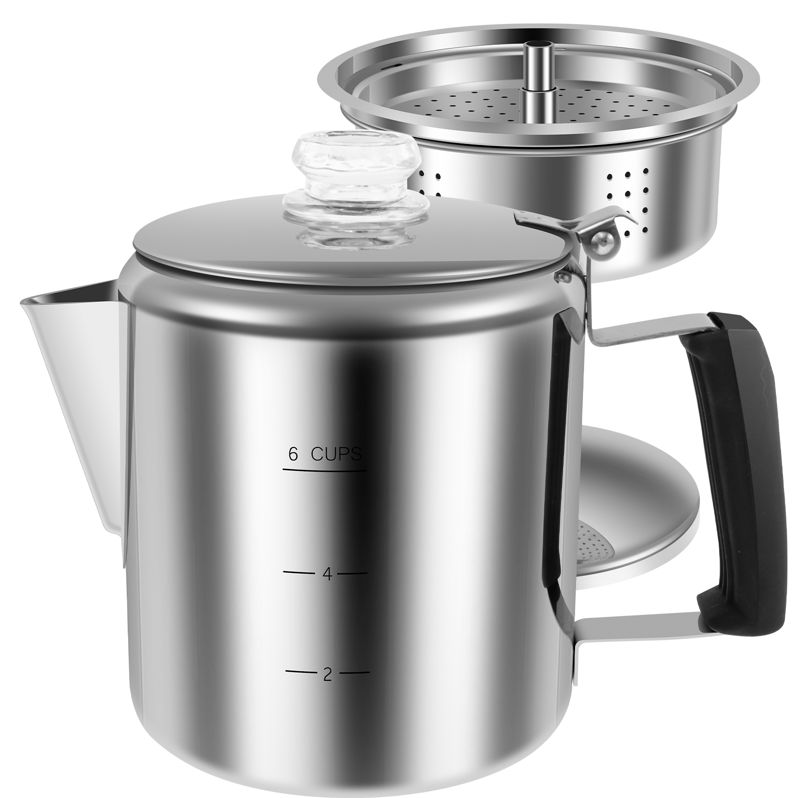 Camp Percolator Coffee - Кофейник из нержавеющей стали для кемпинга,