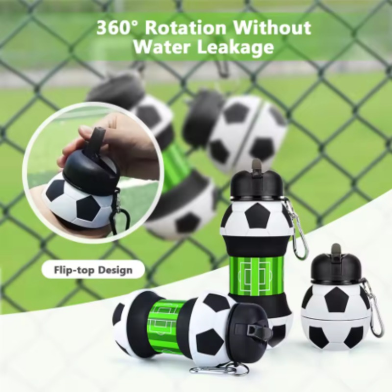 Collapsible Water Bottle - Силиконовая складная чашка для футбола, портативная
