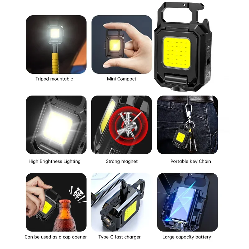 Мини-фонарик-брелок COB, рабоч – обзор и цена Outdoor Camping Light Portable