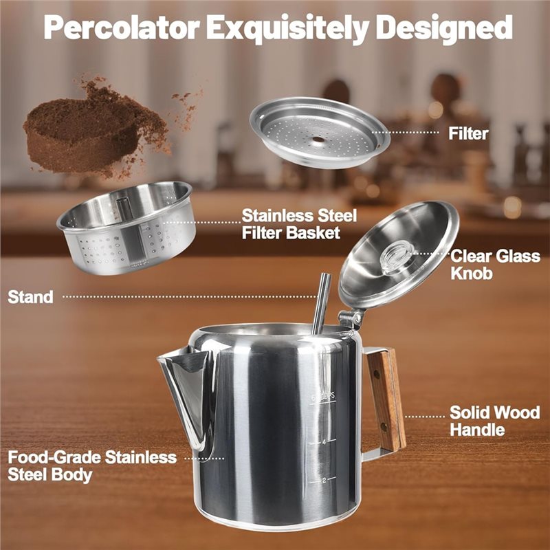 Кофеварка NOCM на 6 чашек, пер – обзор и цена Camp Percolator Coffee