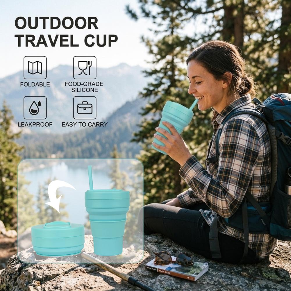 Складная силиконовая кофейная  – обзор и цена Collapsible Water Bottle