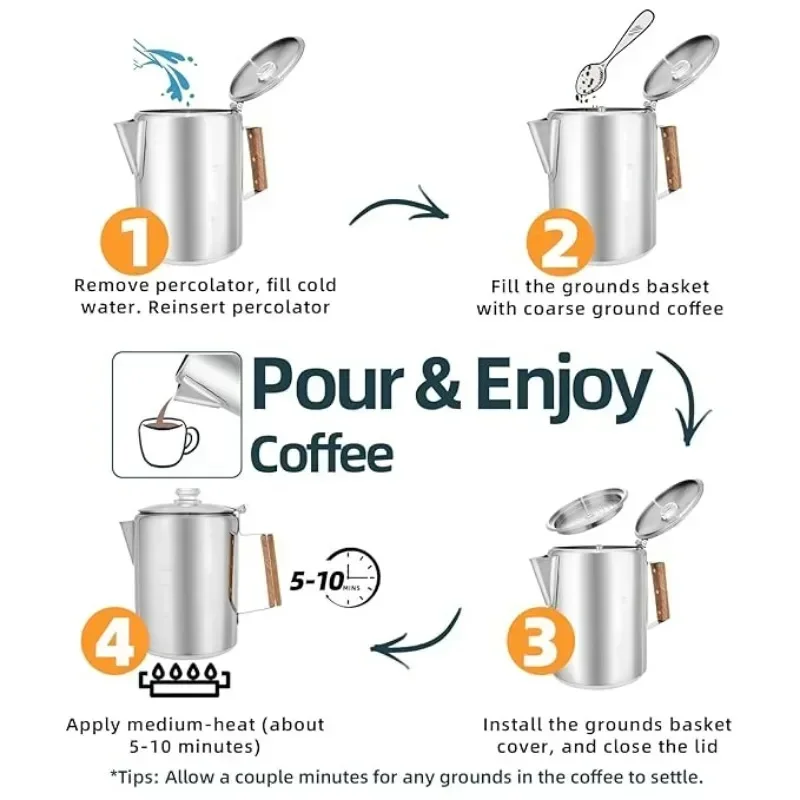Кофеварка из нержавеющей стали – обзор и цена Camp Percolator Coffee